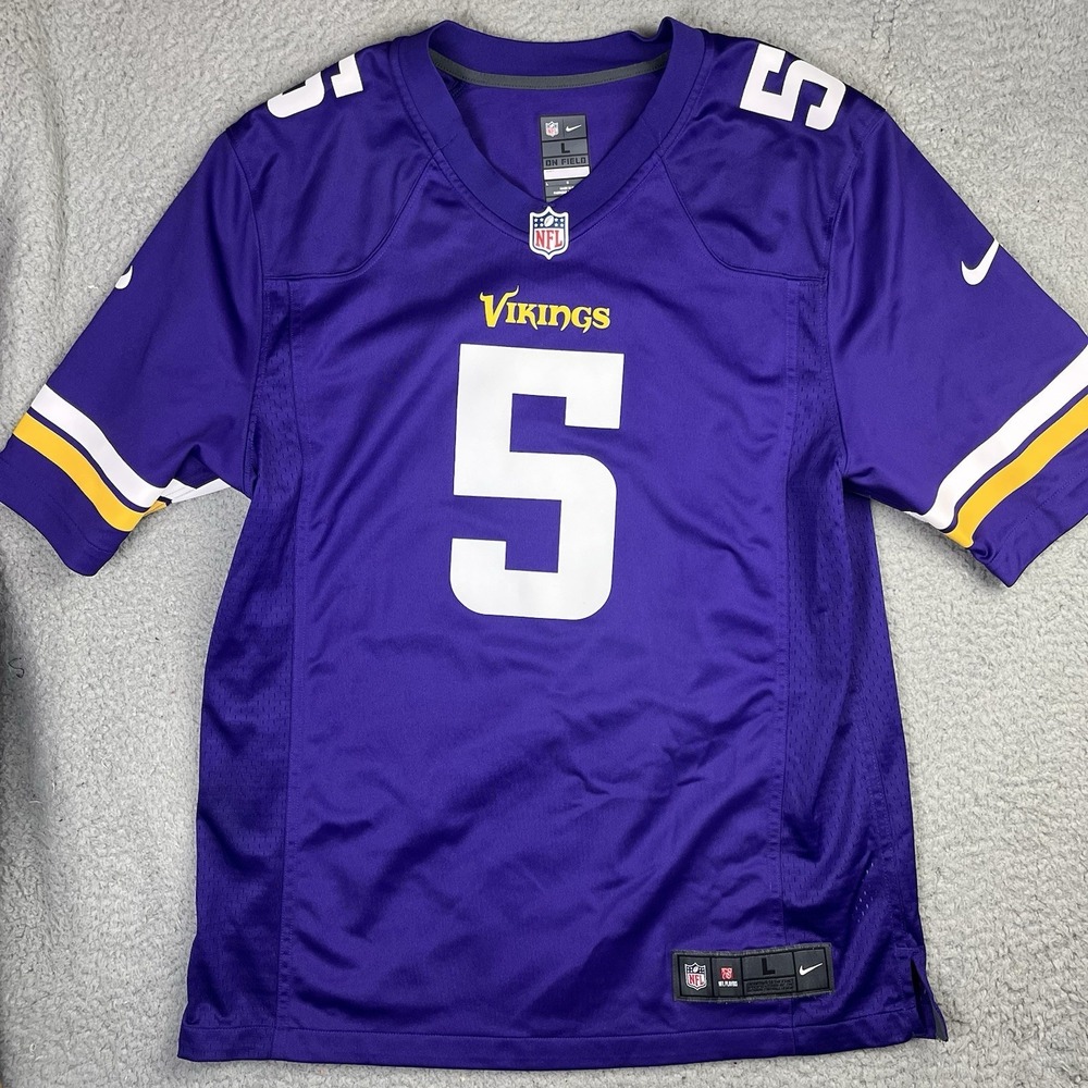 Nike‎ On Field Minnesota Vikings Jersey #5 Bridgewater Purple Size L